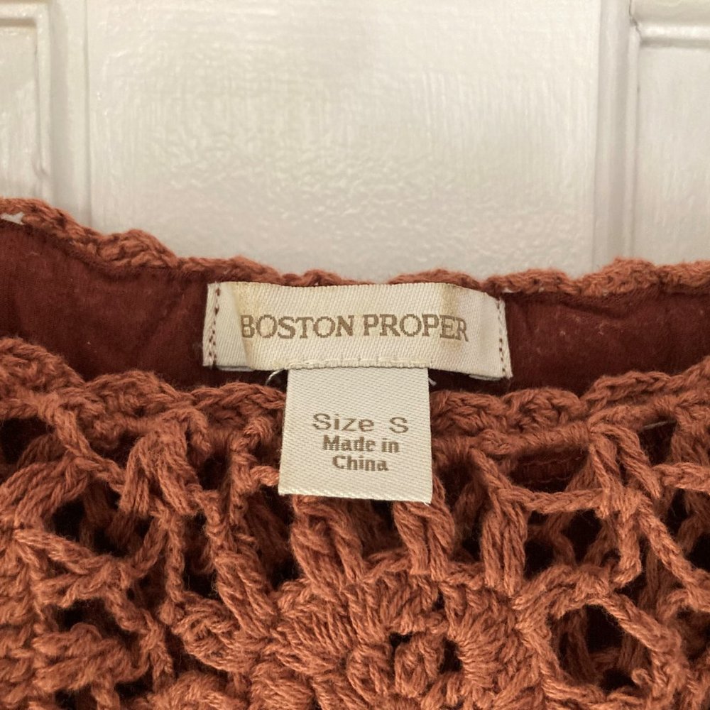 Boston Proper Off-Shoulder Tiered Crochet Dress - Picture 4 of 7